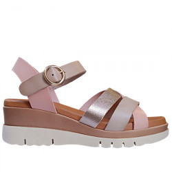 MORXIVA SANDALIAS PIEL CUÑA PARA MUJER 57314 NUDE LINO MORX012