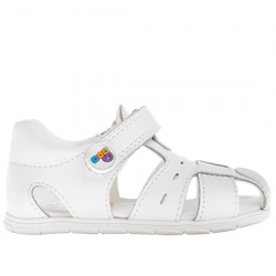 PABLOSKY SANDALIAS PIEL TIPO CANGREJERA VELCRO NIÑOS RESPETUOSO-BAREFOOT 051902 BLANCO PAB147