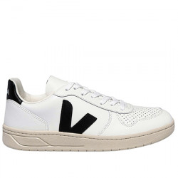 VEJA V-10 PRIME LEATHER SNEAKERS CASUAL PIEL PARA MUJER VI0220738A360 EXTRA-WHITE BLACK VEJA089