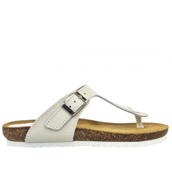 MORXIVA SANDALIAS BIO ESCLAVAS PIEL PLANAS PARA MUJER 502 BLANCO MORX015