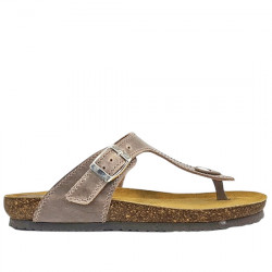 MORXIVA SANDALIAS BIO ESCLAVAS PIEL PLANAS PARA MUJER 502 PIEDRA MORX016