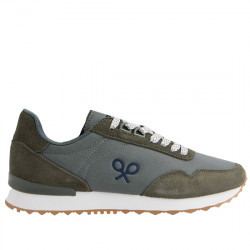 SILBON SNEAKERS RETRO SERRAJE Y NYLON CASUAL PARA HOMBRE 131125 VERDE SILB002
