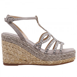 ALMA EN PENA SANDALIA ANTE STRASS CUÑA ALTA PARA MUJER V2551292 SUEDE TAUPE AEP133