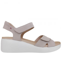PEPE SAENZ SANDALIA VELCROS ANTE CON CUÑA MUJER JOSE SAENZ PS10569 SNOW JOSA032