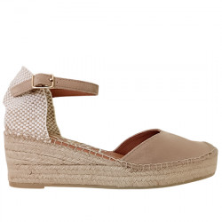 VIGUERA ALPARGATA SERRAJE HEBILLA CUÑA YUTE 2218 VITELO DESERT VIGU018