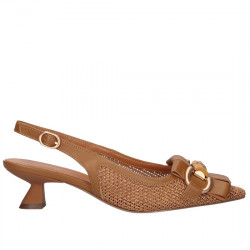 BEFREE SLINGBACK EFECTO PIEL Y RAFIA CON ESTRIBO PARA MUJER VALENTINA-1636 CAMEL BEFR015