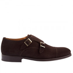 SILBON ZAPATO MONKSTRAP DOBLE HEBILLA ANTE PARA HOMBRE 121608 MARRÓN SILB003