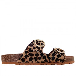 VIA VERDA SANDALIAS BIO HEBILLAS PIEL PONY ANIMALPRINT PARA MUJER 95-BASIC LEOPARDO VIVE013