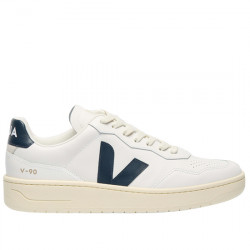 VEJA V-90 LEATHER SNEAKERS CASUAL PIEL PARA HOMBRE VD2003656B430 EXTRA-WHITE NAUTICO VEJA092