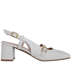 ALBO ZAPATO SLINGBACK PIEL PITÓN TACÓN MUJER CELIA COMPANY 9128 CRUDO ALBO204