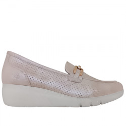 30'S TREINTAS SHOES MOCASÍN DEPORTIVO PICADO PIEL CON CUÑA MUJER 4316 NACAR ORO TREI036