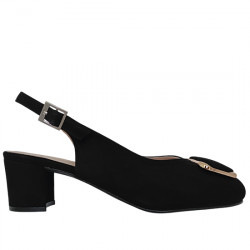 ROLDAN ZAPATO SLINGBACK ANTE DECO GEOMÉTRICA MUJER 3985 NEGRO ROLD028