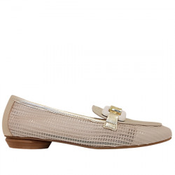 SALONISSIMOS ZAPATO MOCASÍN MALLA MUJER ELIDA BEIGE/DESERT SLNI016