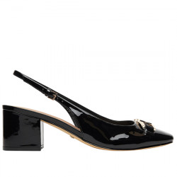 GUESS SLINGBACK CHAROL DETALLE ESTRIBO LOGO TACÓN MUJER CALIDE FLTCL2PAF05 BLACK GUE153