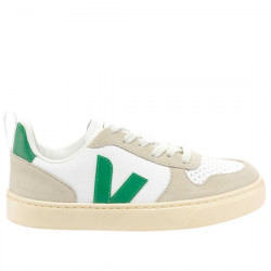 VEJA KID'S SNEAKERS DE PIEL PARA NIÑOS CHROMEFREE LEATHER CX0503225C WHITE EMERAUDE ALMOND VEJA059