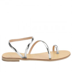 NICOLAS LAINAS SANDALIA PLANA PIEL METALIZADA TIRAS PARA MUJER 63-T SILVER NILA007
