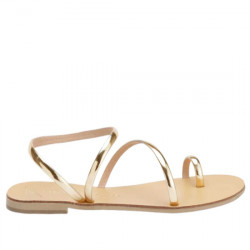 NICOLAS LAINAS SANDALIA PLANA PIEL METALIZADA TIRAS PARA MUJER 63-T GOLD NILA003