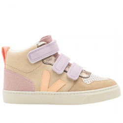 VEJA KID'S SNEAKERS DE PIEL PARA NIÑAS V-10 MID SUEDE DX0303036C MULTICO ALMOND PEACH VEJA038