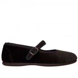 CHUCHES ZAPATO MERCEDES TERCIOPELO NIÑAS 98.000-01 CHOCOLATE CHU053