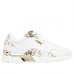 GUESS SNEAKER ZAPATILLA CASUAL EFECTO PIEL MULTI SNAKE MUJER MOXEA FLTM15ELE12 WHITE GUE156