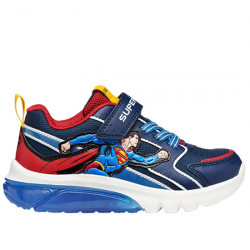 GEOX DC COMICS J CIBERDRON SNEAKERS EFECTO PIEL "SUPERMAN" LUCES VELCRO NIÑOS J56LDB 05411 C0200 BLUE/RED GEOX217