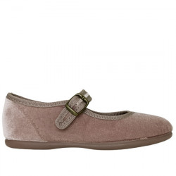 CHUCHES ZAPATO MERCEDES TERCIOPELO NIÑAS 98.000-20 TOP TAUPE CHU054