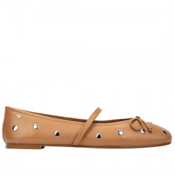 MARTINELLI VIADANA BAILARINAS PIEL CON TACHAS PARA MUJER S022-B517PY CAMEL MART035