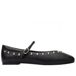 MARTINELLI LARIANA BAILARINAS PIEL CON TACHAS PARA MUJER 1750-B465PY BLACK MART036
