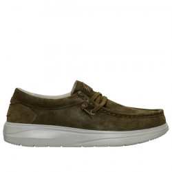 HEY DUDE WALLY COMF SUEDE WALLABY DEPORTIVO SERRAJE HOMBRE HD41975-3AF DARK OLIVE/STONE GREY HEDU016
