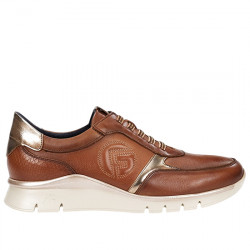 FLUCHOS UNION F2074 SNEAKER PIEL CASUAL MUJER 504670 HABANA CUERO FLU057
