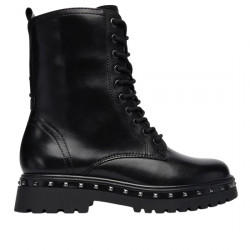 TAMARIS BOTA MILITAR PIEL CON TACHAS PARA MUJER 1-25234-45 BLACK TAMA003