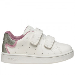 GEOX RESPIRA KIDS B ECLYPER SNEAKERS EFECTO PIEL CASUAL NIÑAS B365MA 0BCKC C0674 WHITE/ROSE GEOX223