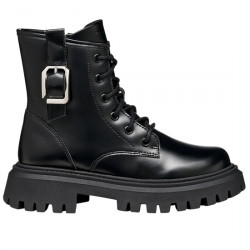 GEOX RESPIRA KIDS J. MAQUINNENS B BOTA BIKER EFECTO PIEL NIÑA J56M6C 000CN C9999 BLACK GEOX224