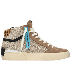 CRIME LONDON SK8 RECUT HIGH SNEAKER MID DE SERRAJE Y GLITTER CASUAL PARA MUJER 25177AA8.26 GLACIER FROST CRIL007