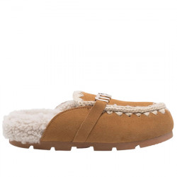 MOU CLOG WINTER BIO SLIDE ZUECO SERRAJE Y BORREGUILLO MU.FW431000A COGNAC MOU119