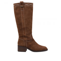 VEXED ZAIRA BOTA ALTA SERRAJE TACÓN PARA MUJER 7427 MARRÓN LOL021