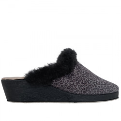 LUDIHER ZAPATILLAS DE CASA CHINELA SUAPEL ANIMALPRINT CON CUÑA MUJER 1005 GRIS LUDI010
