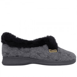 LUDIHER ZAPATILLAS DE CASA PANTUFLAS FIELTRO BORDADO MUJER 430 GRIS LUDI011