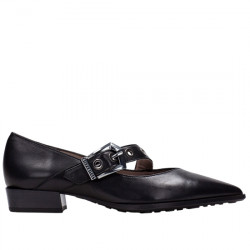 HISPANITAS TURIN BAILARINA PIEL TIRA OLLADOS MUJER HI254196 NEGRO HIS090