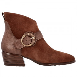 HISPANITAS VERONA BOTÍN CAMPERO SERRAJE HEBILLA FORRADA MUJER PHI254256 AVELLANA HIS091