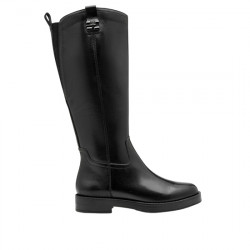TAMARIS BOTA ALTA ESTILO HÍPICO PIEL PARA MUJER 1-25522-45 001 BLACK TAMA004