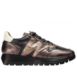 WONDERS ODISEI 91 SNEAKER CASUAL NYLON Y PIEL PARA MUJER A-2491 PLOMO/COBRE/NEGRO WON064