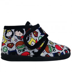 VULCA-BICHA ZAPATILLAS DE CASA CERRADAS VELCRO "HEROES DC COMICS" NIÑOS 057 CENIZA / NEGRO VUL131
