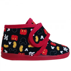VULCA-BICHA DISNEY ZAPATILLAS DE CASA CERRADAS VELCRO "MICKEY" NIÑOS 055 NEGRO / ROJO VUL130