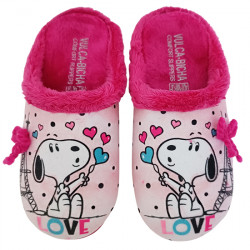 VULCA-BICHA ZAPATILLAS CHINELAS "SNOOPY" NIÑAS 1291 FUXIA LOVE VUL135