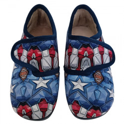 VULCA-BICHA ZAPATILLAS DE CASA CERRADAS VELCRO "CAPITAN AMERICA" NIÑOS 1953 MARINO VUL129