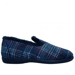 VULCA-BICHA ZAPATILLAS DE CASA PANTUFLAS SUAPEL "CUADROS" HOMBRE 642 MARINO VUL136