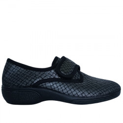 VULCA-BICHA ZAPATILLAS DE CASA CERRADAS VELCRO PITÓN MUJER 777 GRIS VUL137