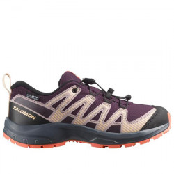 SALOMON XA PRO V8 WP J ZAPATILLA TRAIL JUNIOR WATERPROOF 478571 PLUM KITTEN / TURBULENCE / FUSION CORAL SAL252