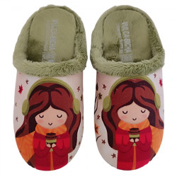 VULCA-BICHA ZAPATILLAS CHINELAS "NIÑA FRIO" NIÑAS 1287 MUSGO VUL140
